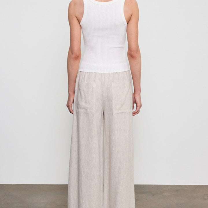 Jute Heather Linen Cropped Summer Pant