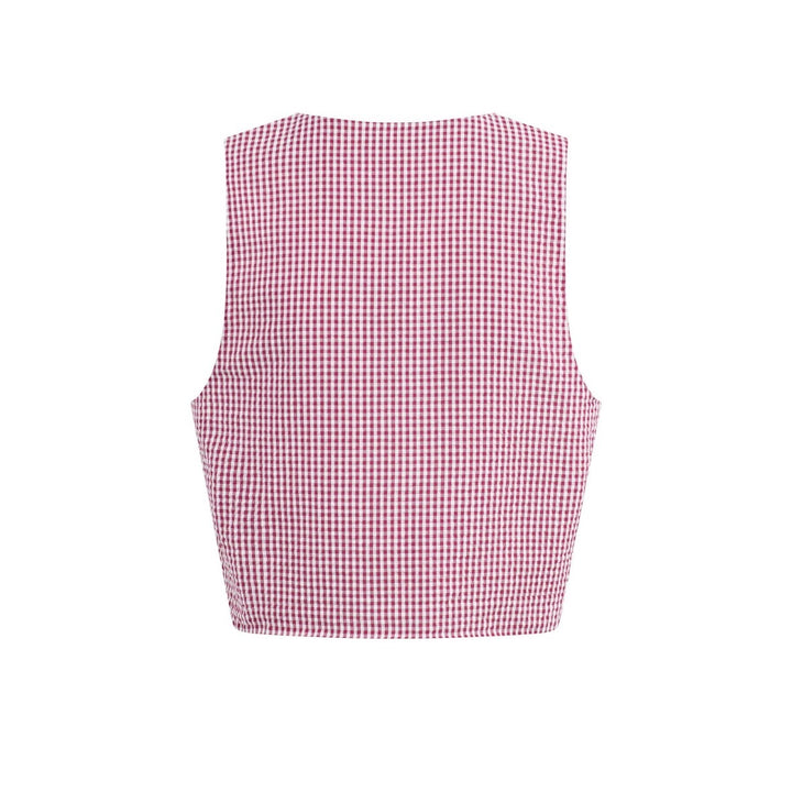 Raspberry Gingham Invisible Strings Top