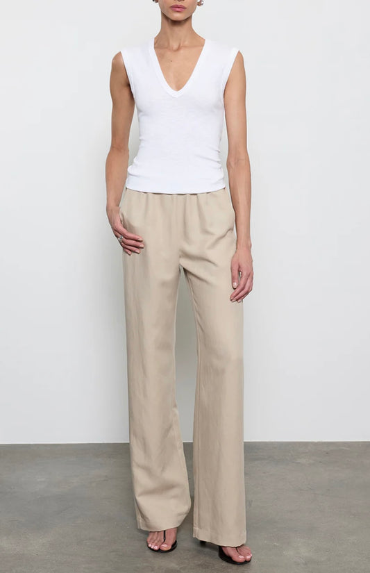 White Textured Rib Sleeveless Tee