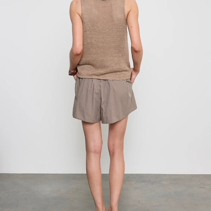 Flax Linen Open Knit Tank
