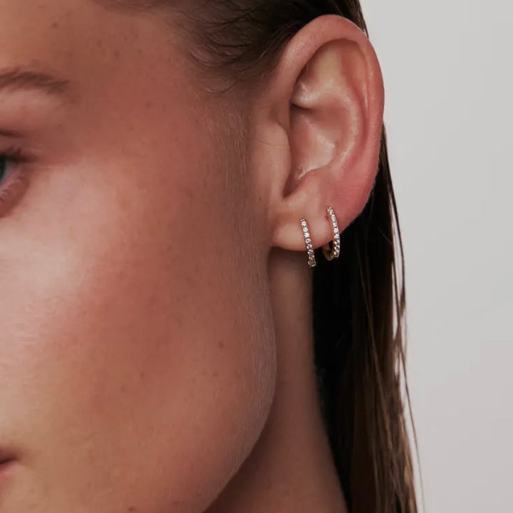 Gold 8mm Single Row Huggie