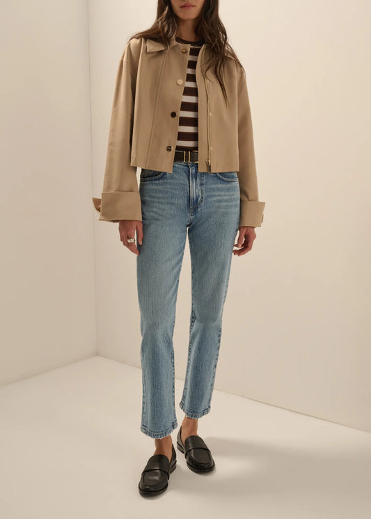 Khaki Rue Cropped Trench