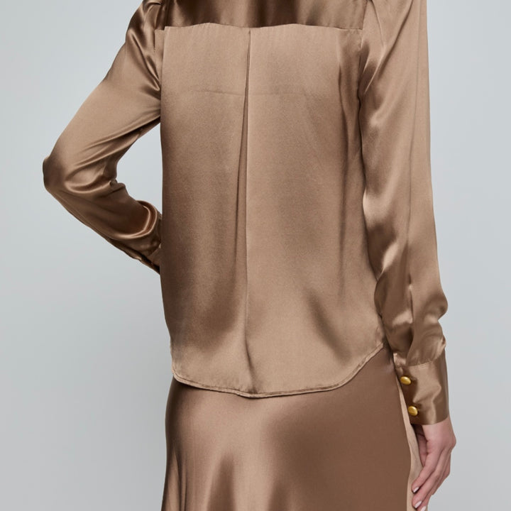 Portabella Honey Tie Neck Blouse