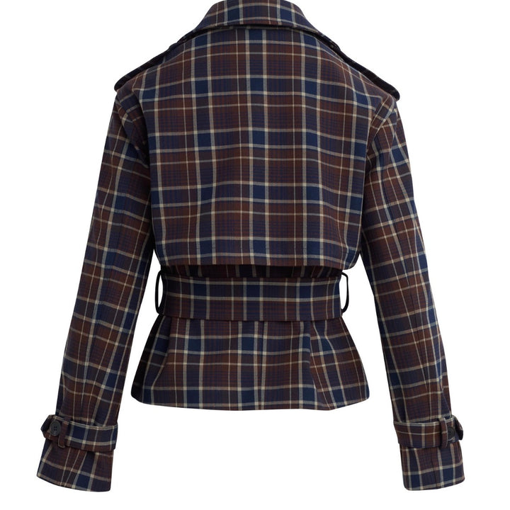 Toffee Plaid Cropped Charles Trench