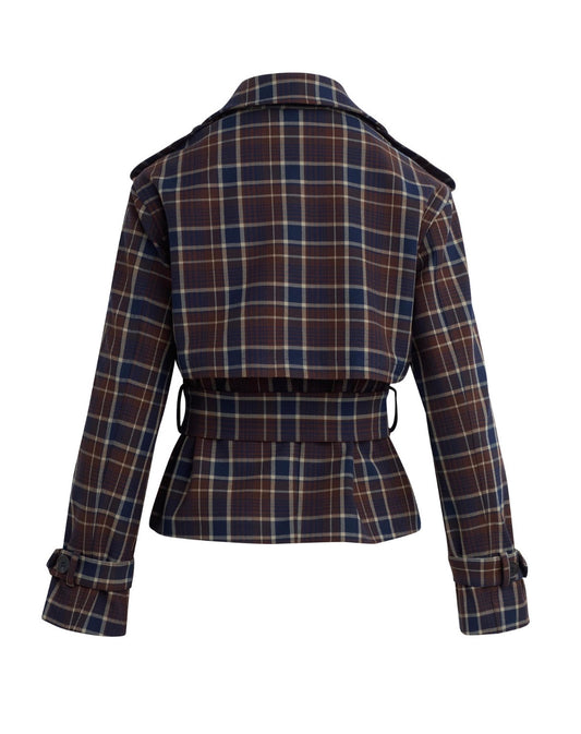 Toffee Plaid Cropped Charles Trench