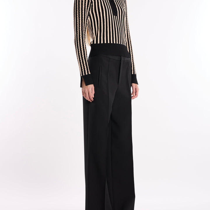 Black Pinstripe Roselyn Sweater