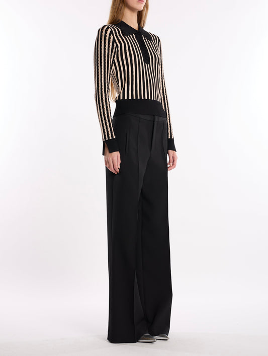 Black Pinstripe Roselyn Sweater