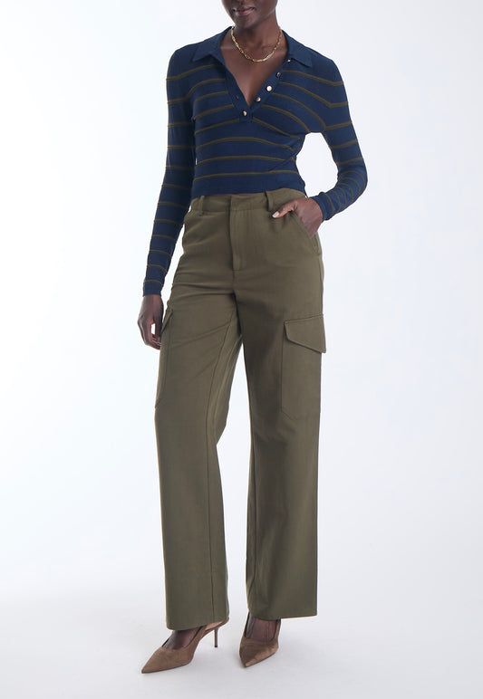 Navy Scout Stripped Knit Polo