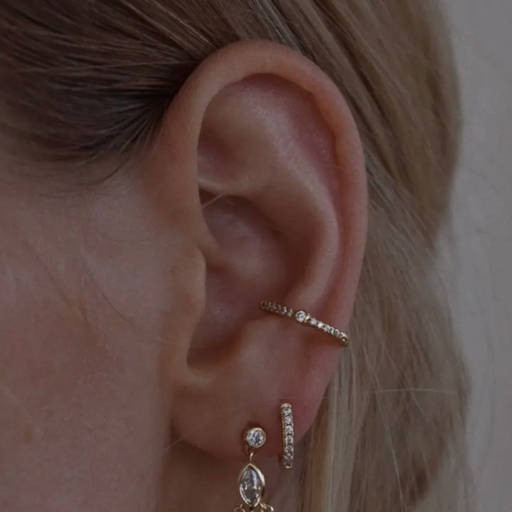 Gold 6.5mm Single Row Huggie