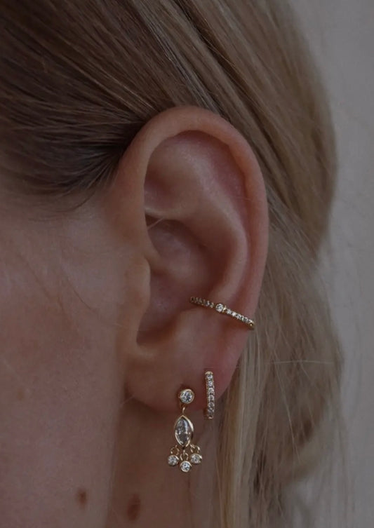 Gold 6.5mm Single Row Huggie