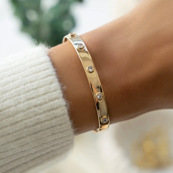 Adjustable Bezel Cuff Bracelet