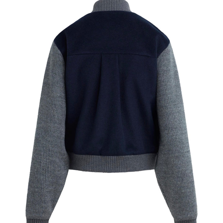 Navy Grey Studio Bomber