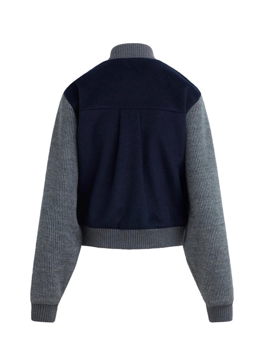 Navy Grey Studio Bomber