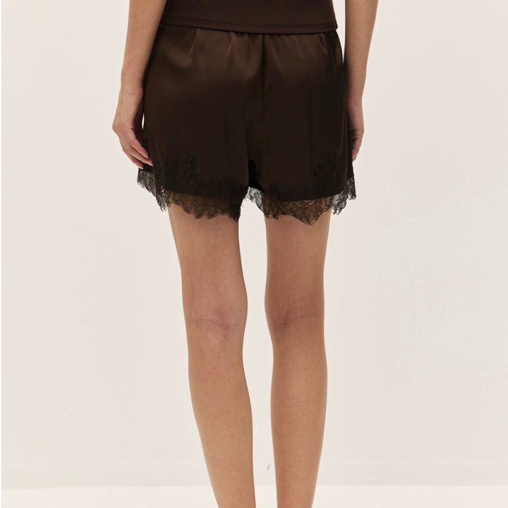 Chocolate Brown Kaia Lace Shorts