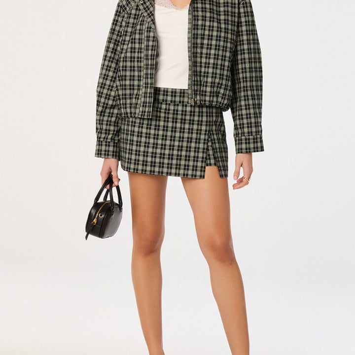 Black Green Plaid Tessa Skort