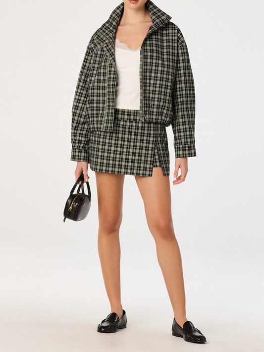 Black Green Plaid Tessa Skort