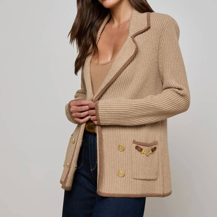 Natural/Brown Ranch Knit Blazer