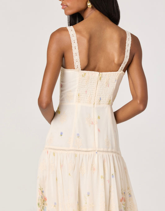 Cream Multi Floral Pellagia Dress