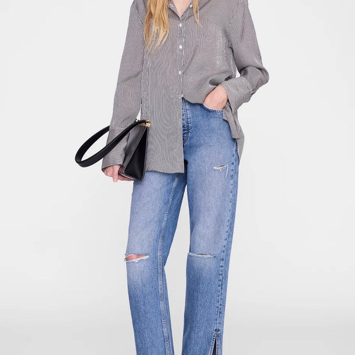 Black Mini Stripe Bridget Shirt