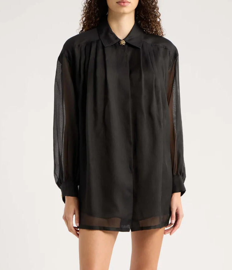 Black Organza Swing Dress