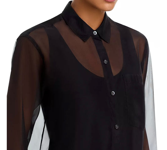 Black Sofiya Sheer Blouse