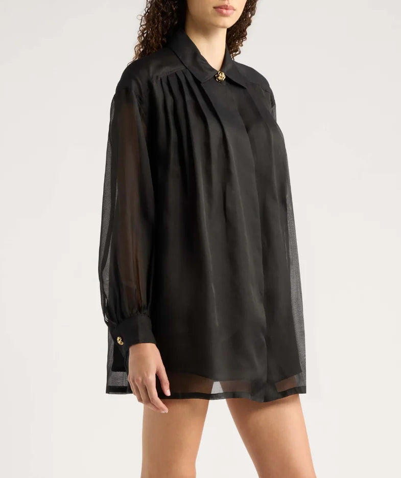 Black Organza Swing Dress
