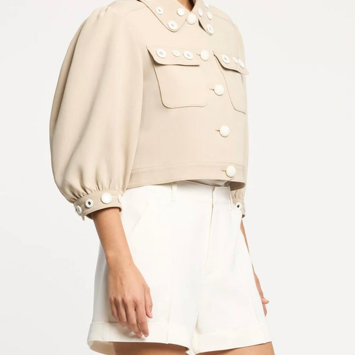 Khaki Crochet Mirrors Gilliana Jacket