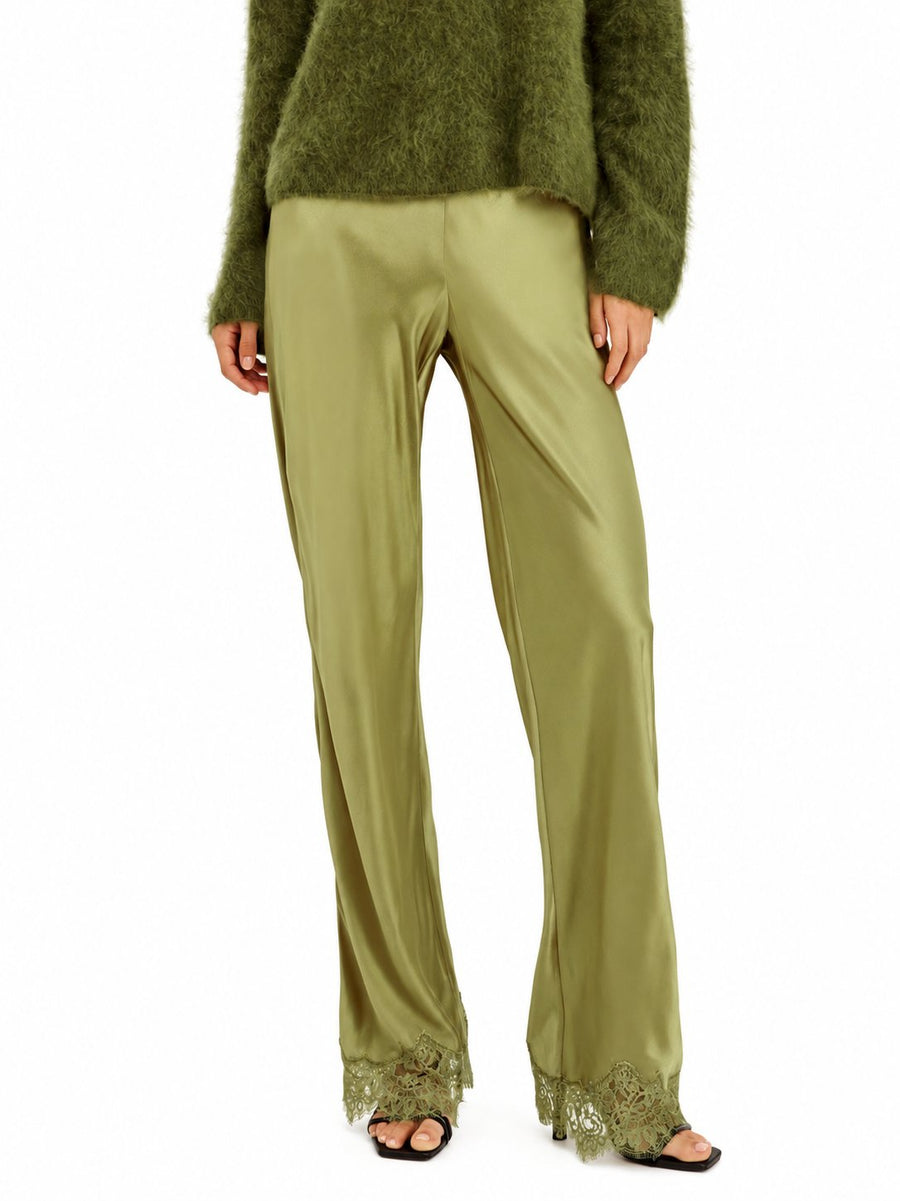 Celery Silvi Lace Satin Pant