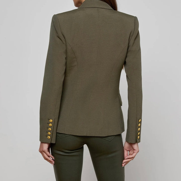 Deep Olive Kenzie Double-Breasted Blazer