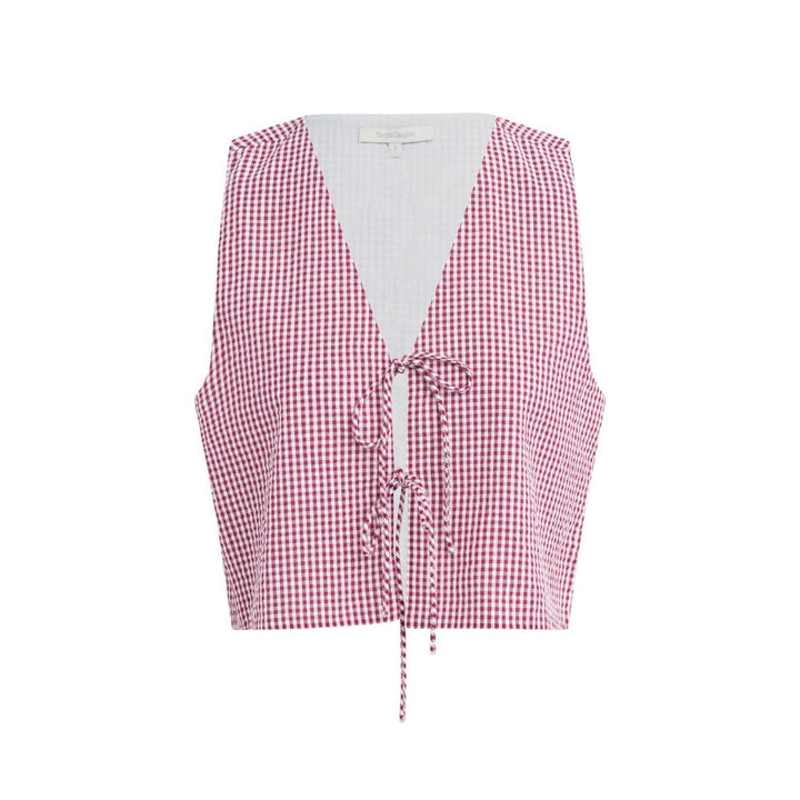 Raspberry Gingham Invisible Strings Top