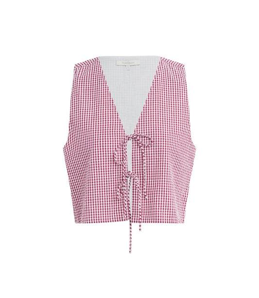 Raspberry Gingham Invisible Strings Top