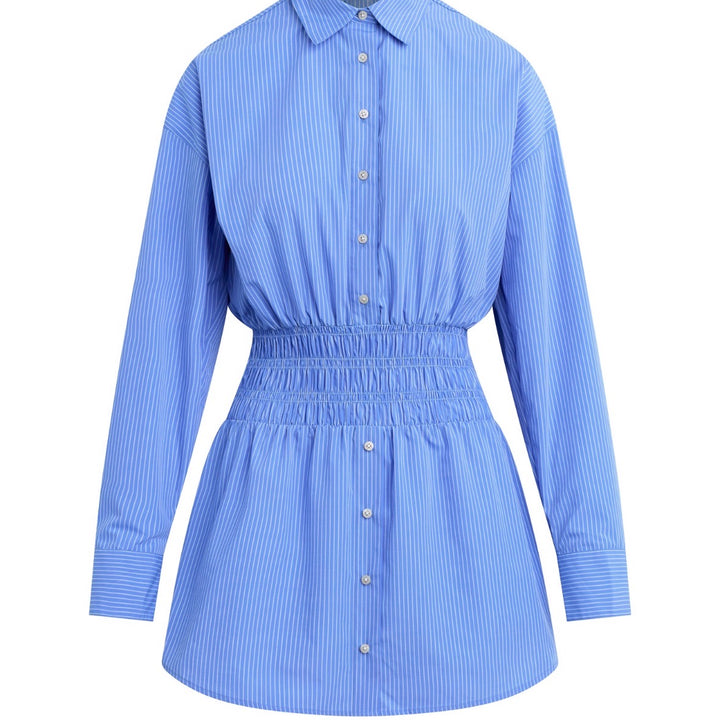 Blue Stripe Waist Not Mini Dress
