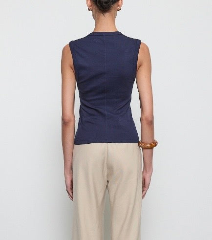 Dark Navy Supima Cotton Classic Sleeveless Tee