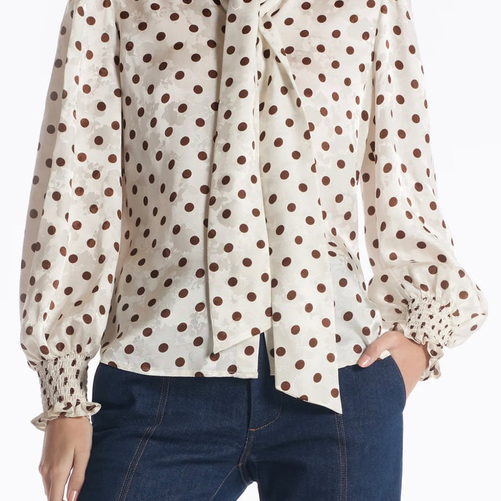 Brown Polka Dot Sally Blouse