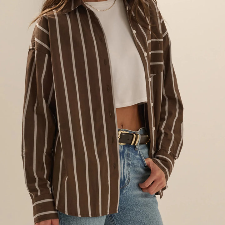 Ganache White Striped Beau Shirt