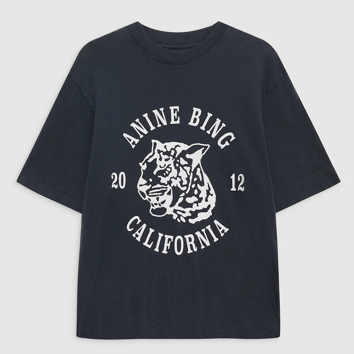 Washed Charcoal Avi Leopard Tee