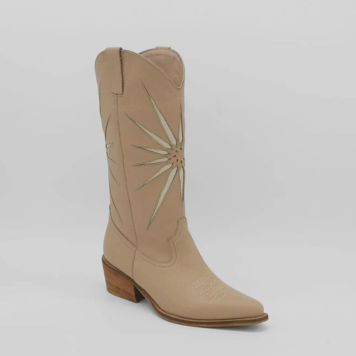 Tan Leather Moonrise Cowboy Boots