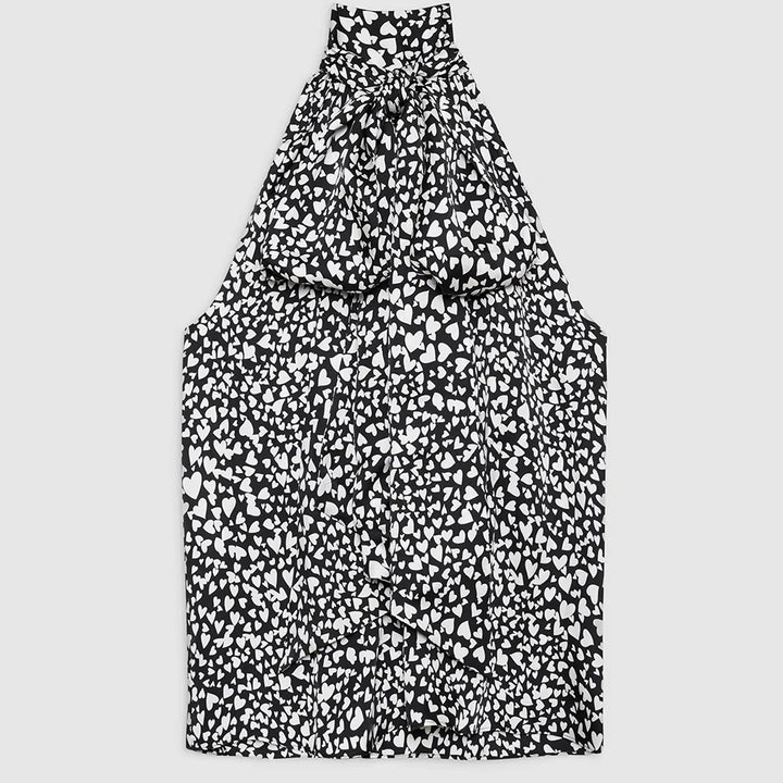 Black and White Heart Brooke Top
