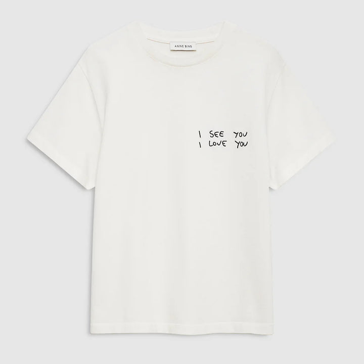 Washed Cream I See You I Love You Tee
