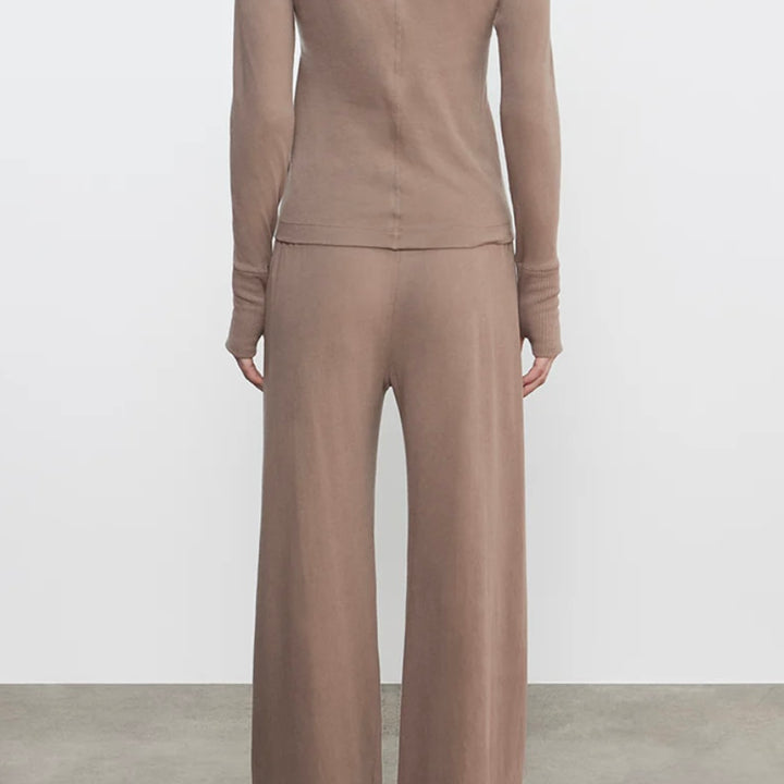 Walnut Cashmere Jersey Easy Drawcord Pant