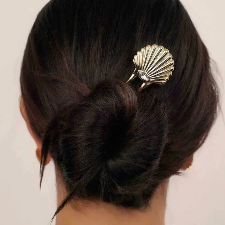 Gold Santorini Shell Hair Pin