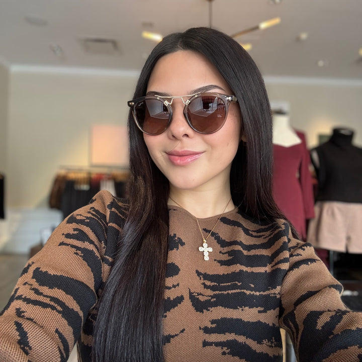 Skyler Round Polarized Maple Brown Sunglasses
