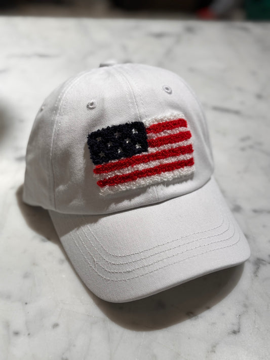 American Flag Patched Cotton Baseball Cap