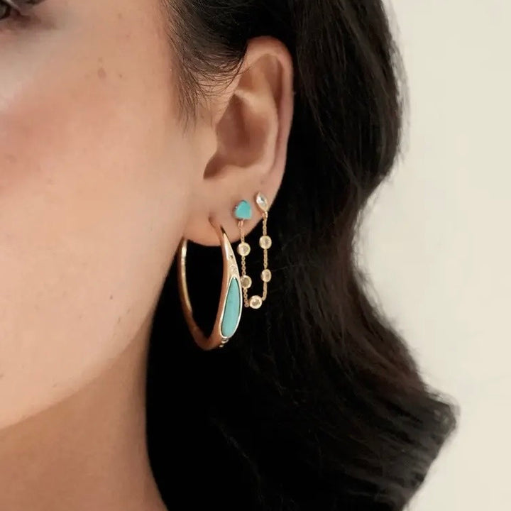 Turquoise Double Piercing Earrings