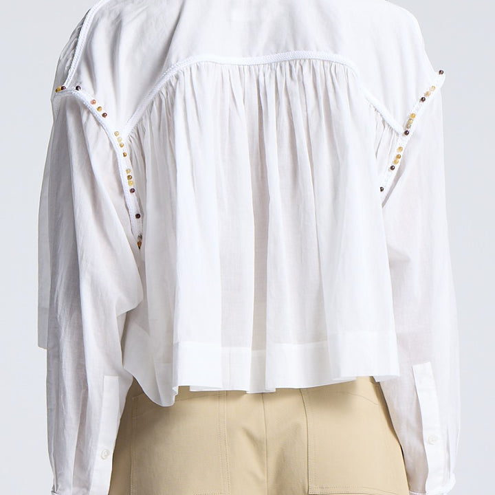 White Jodie Crisp Cotton Voile Top