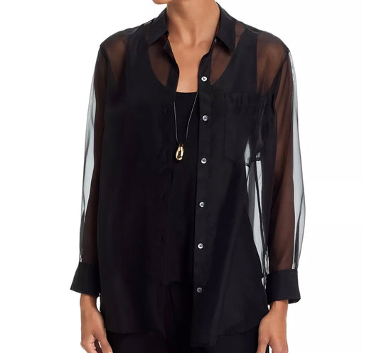 Black Sofiya Sheer Blouse
