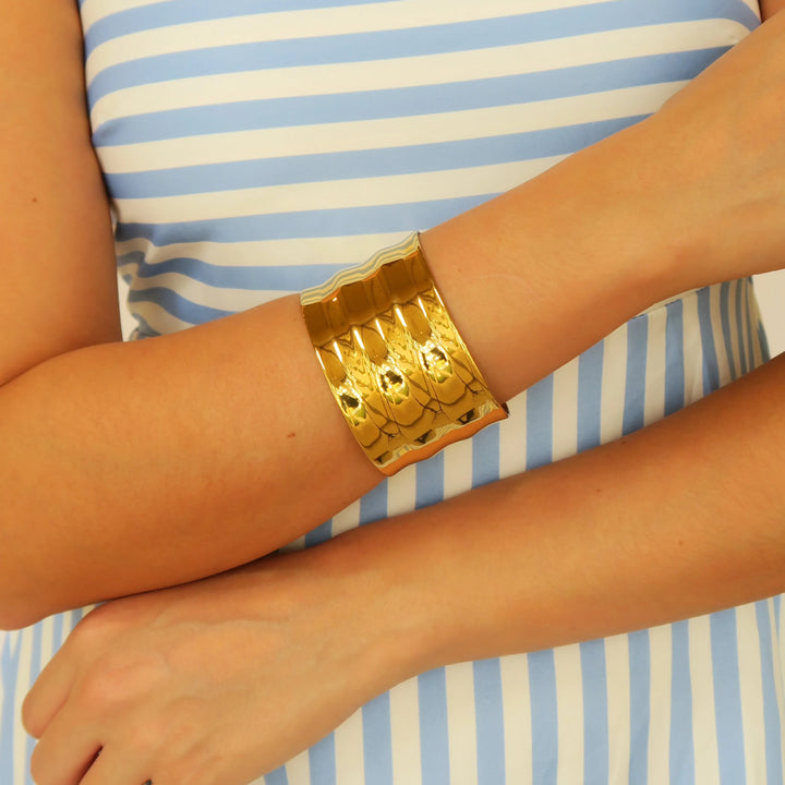 Gold Ridgeline Cuff Bracelet