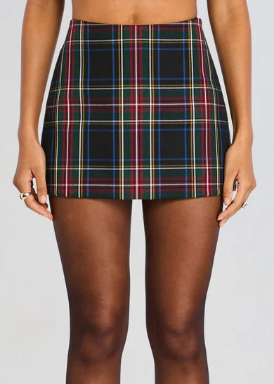 Black Tartan Tierra Skirt