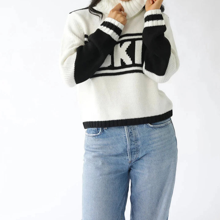 Black Cropped Ski Turtleneck