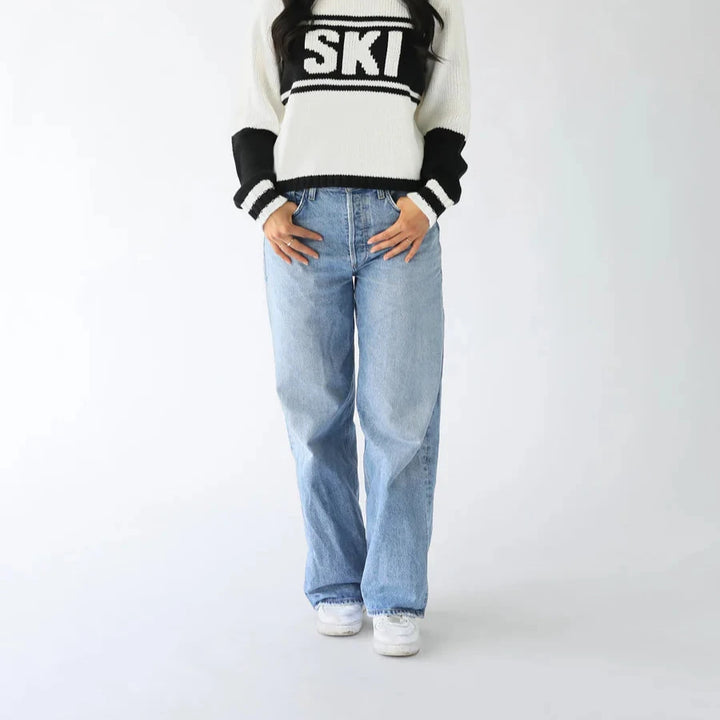 Black Cropped Ski Turtleneck